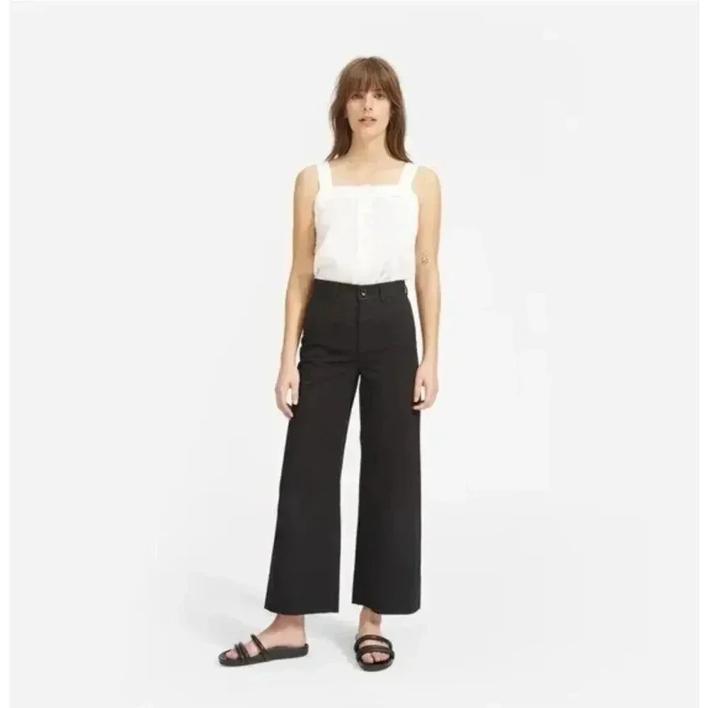Everlane Wide Leg Cropped Navy Blue Jeans size 0